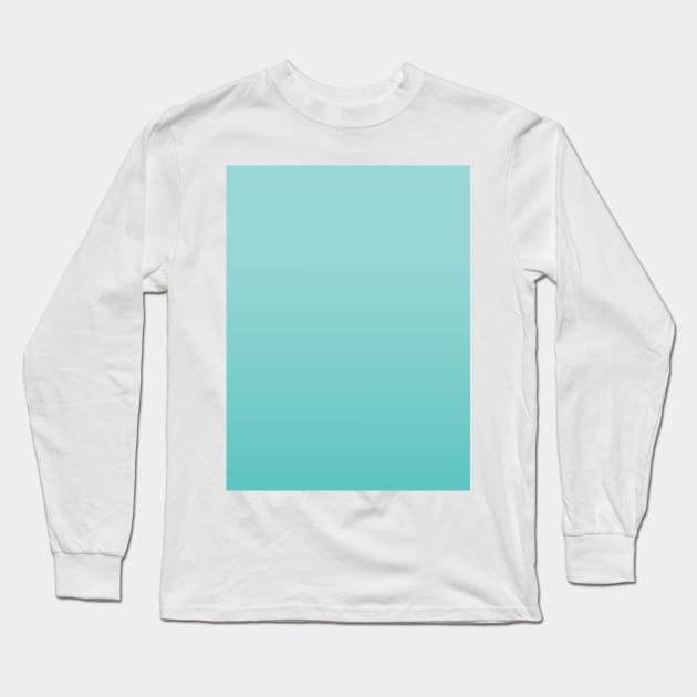 Light Aqua Blue Ombre Fade Sunset Gradient Long Sleeve T-Shirt by squeakyricardo